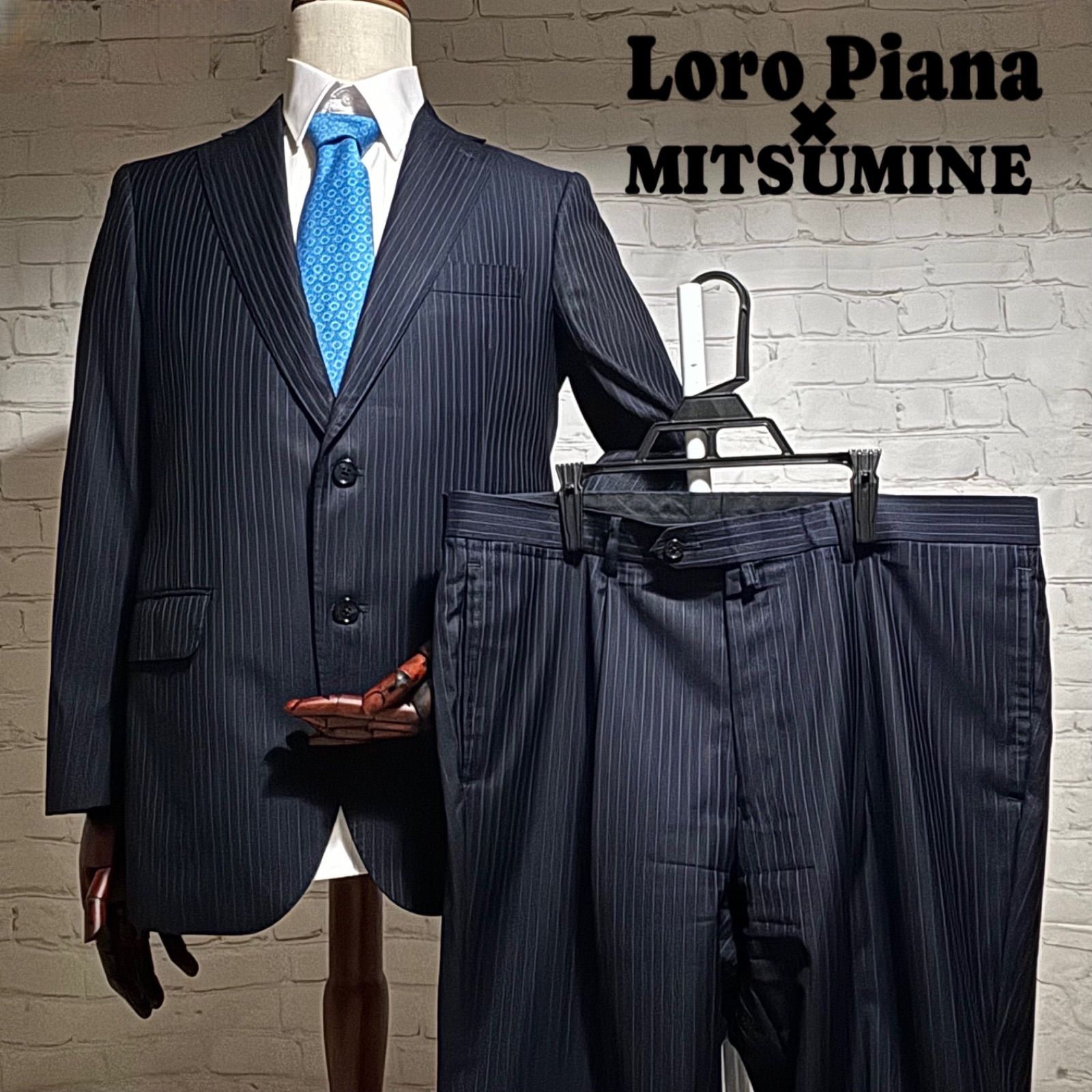 圧倒的な存在感】Loro Piana ロロピアーナ MITSUNINE 最高級光沢生地 スーツ セットアップ ストライプ MS-9634 - メルカリ