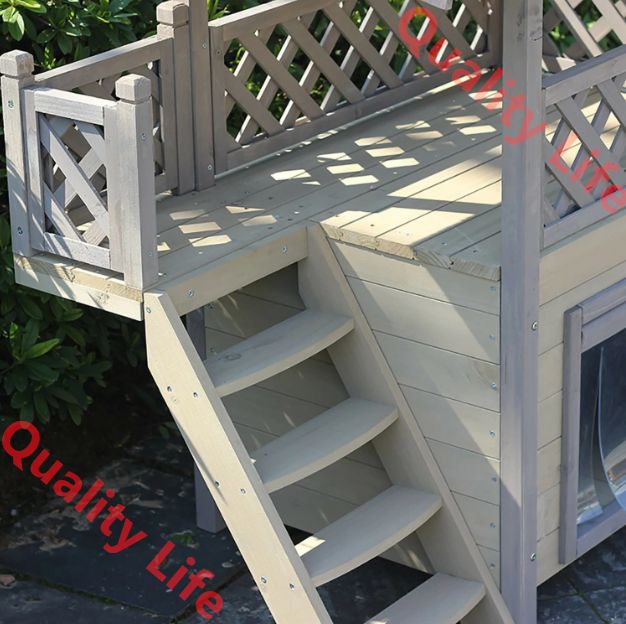 猫 ハウス 屋外用 防水 防寒 キャットハウス 2階建て ドアカーテン付き 猫の家 木製で耐候性に優れている 屋外用野良猫シェルター Size 77x50x73cm WWW_GEBZETESISAT_COM_TR