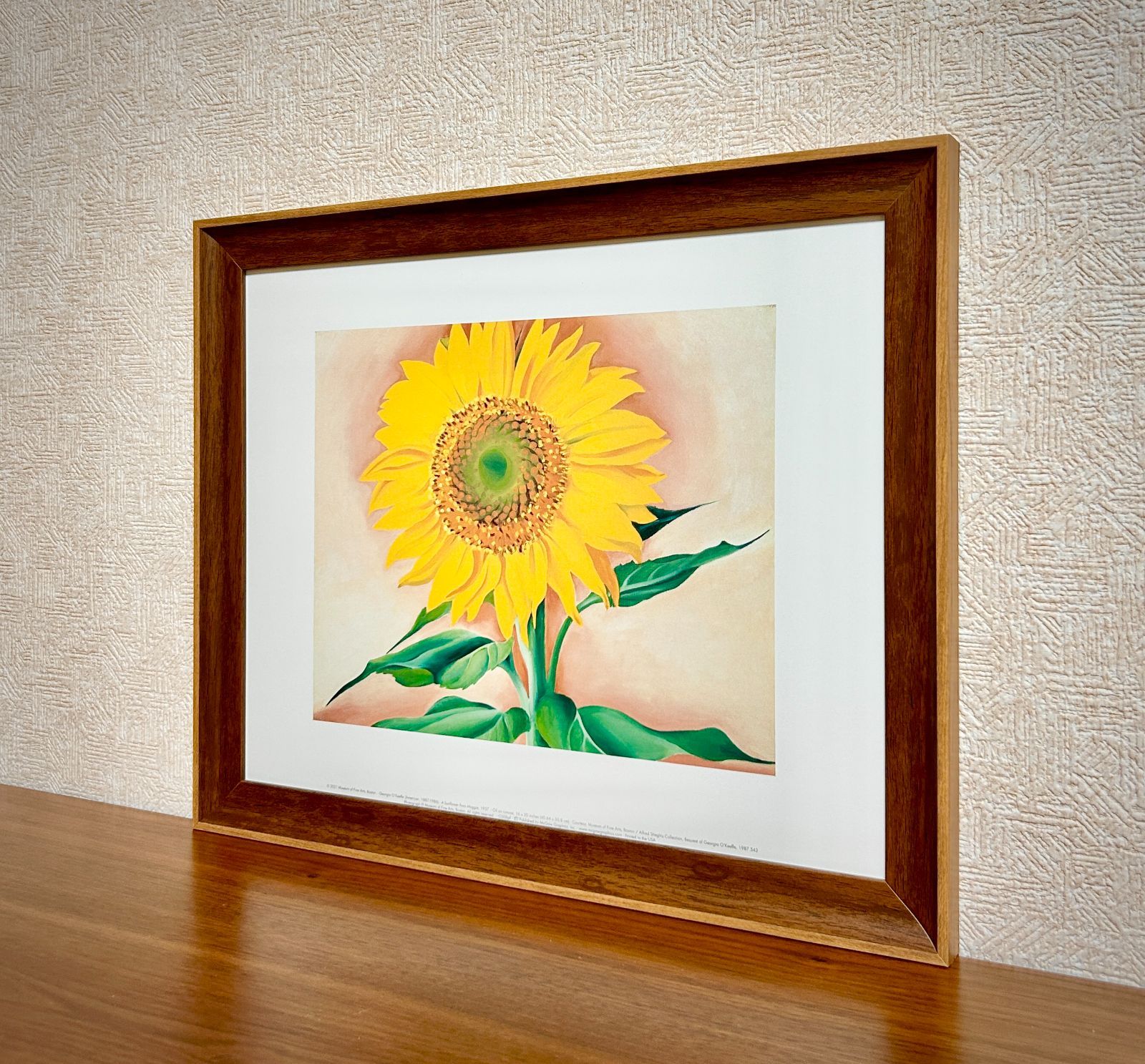 ジョージア・オキーフ 「ひまわりSUNFLOWER」　額付き 高級アートプリント ジョージア・オキーフ 「ひまわりSUNFLOWER」 額付き 高級アート