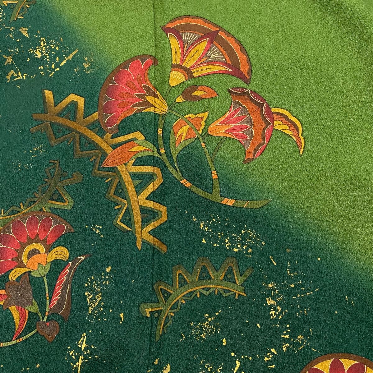 振袖 身丈164cm 裄丈69.5cm L 袷 TOKI志すい 落款 草花 幾何学模様  