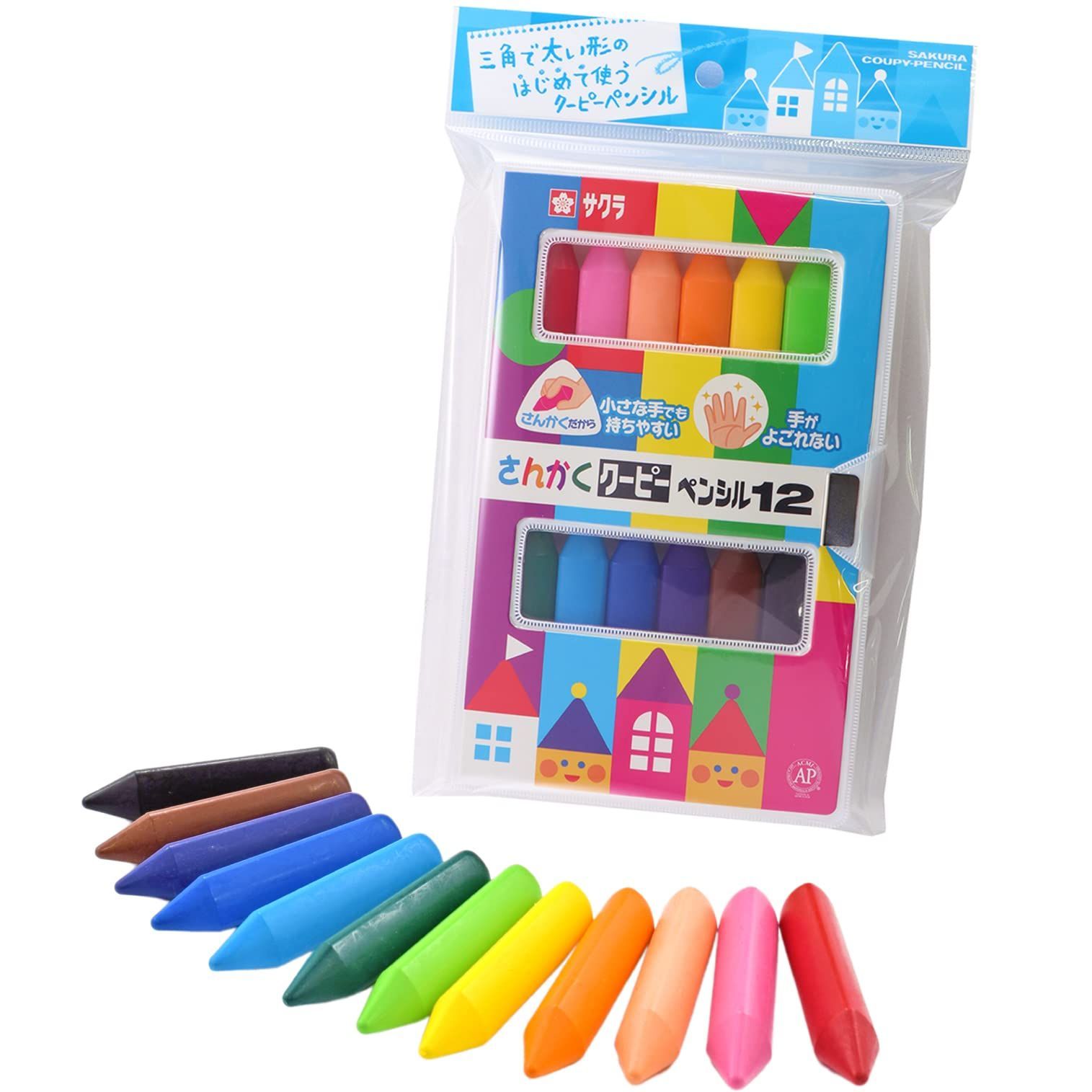 サクラクレパス さんかくクーピーペンシル FYL 12-P パック