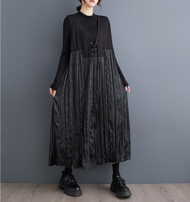 マ*ビ様 b7 美品 萌/センソユニコ ロング ワンピース 黒/M moyuru 萌 センソユニコ フレンチスリーブ ロング ワンピース