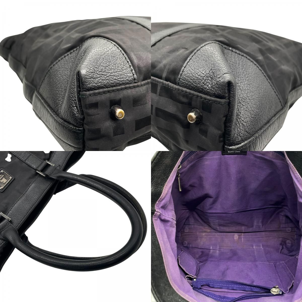 Burberry Black Labelブラックナイロンビジネストートバッグ 極美品 BURBERRY A4 大容量 バーバリー ブラックレーベル ノバチェック