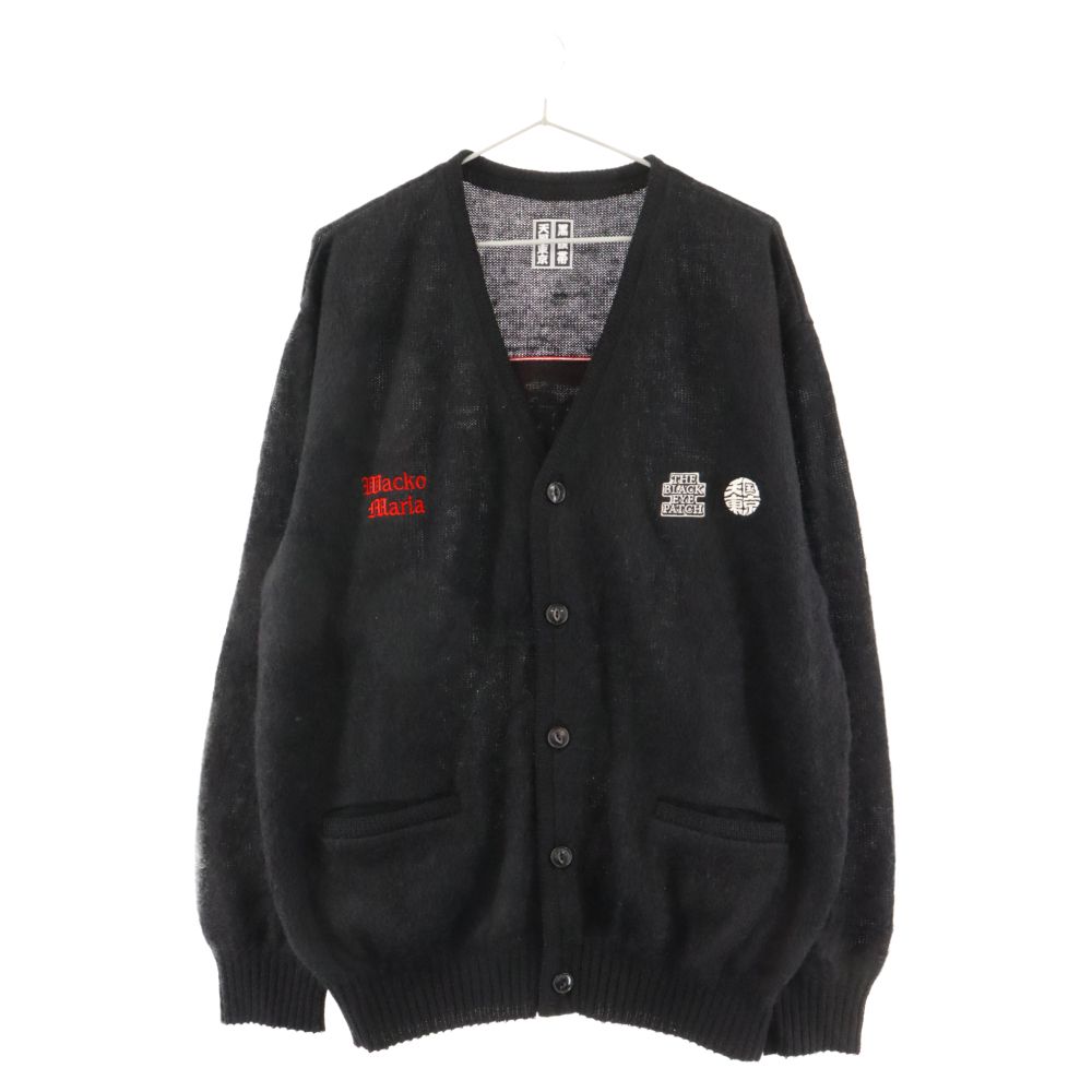 WACKO MARIA (ワコマリア) 22AW×BLACK EYE PATCH MOHAIR KNIT CARDIGAN 黒眼帯×ブラックアイパッチ  コラボ ロゴ刺繍 モヘア カーディガン BEP-WM-KN01 ブラック - メルカリ