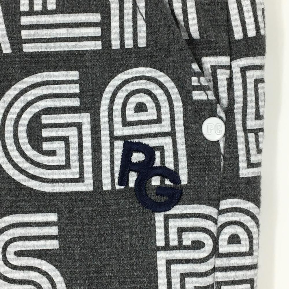 熱心な パーリーゲイツ スカート ダークグレー×白 英字ロゴ総柄 レディース 0 S ゴルフウェア PEARLY GATES