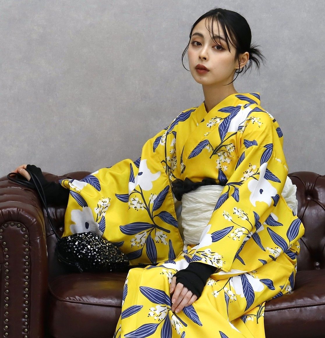 M 山吹 浴衣 レディース 浴衣セット ワンピース浴衣3点セット ワンピース 上衣 兵児帯 |大人ワンピース浴衣 大人 ワンピース浴衣
