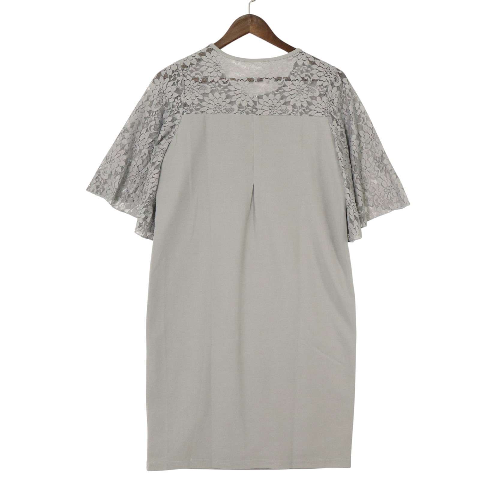 PREFERIR haremode 【美品】レース バンドカラーワンピース　M Rin ストレッチ レース襟ワンピース[品番：AH000022817]｜A