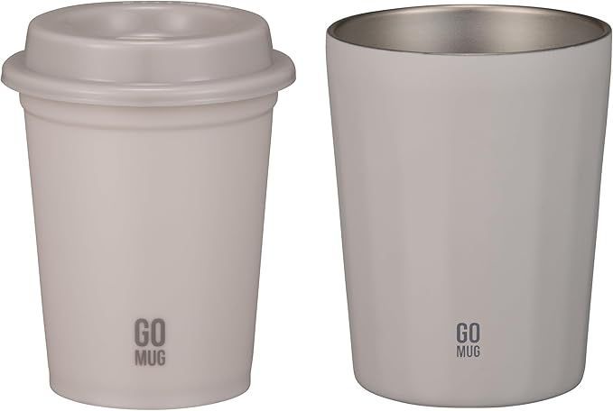 シービージャパン(CB JAPAN) ステンレスマグ [真空断熱 2層構造 300ml] + インナーカップ [食洗機対応 250ml] セット グレージュ ゴーマグカップセットS コンビニ コーヒーカップ CAFE GOMUG