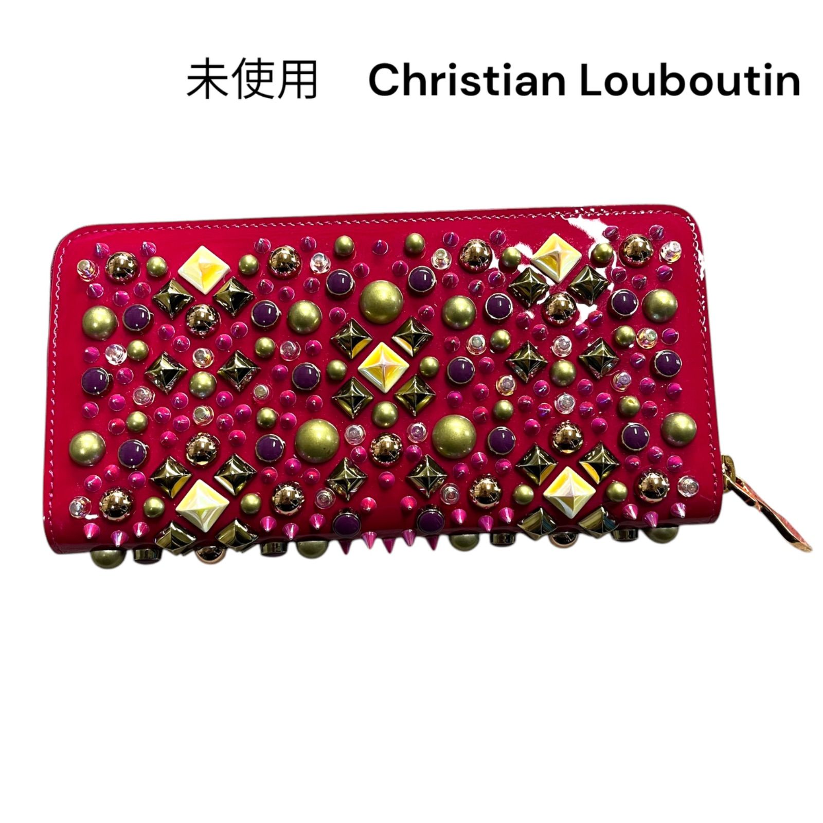 ○未使用 クリスチャンルブタン Christian Louboutin 長財布 ピンク 