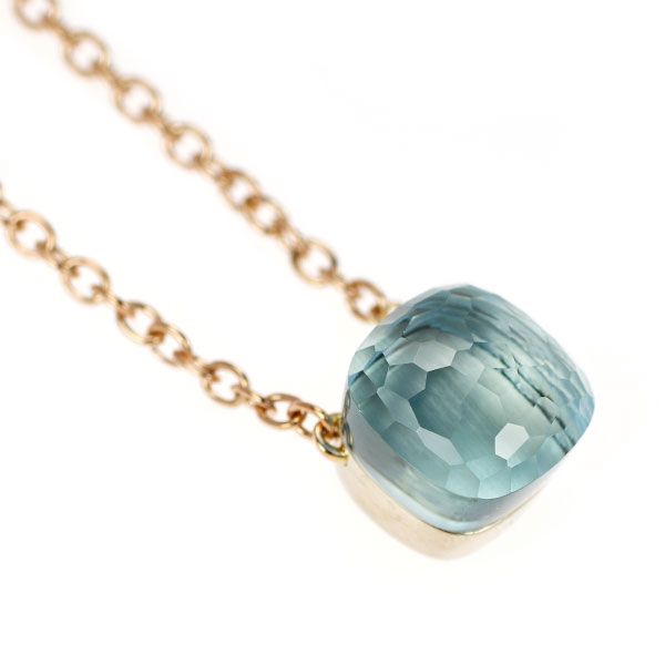 ポメラート K18WG/PG ブルー トパーズ ペンダントネックレス ヌード  