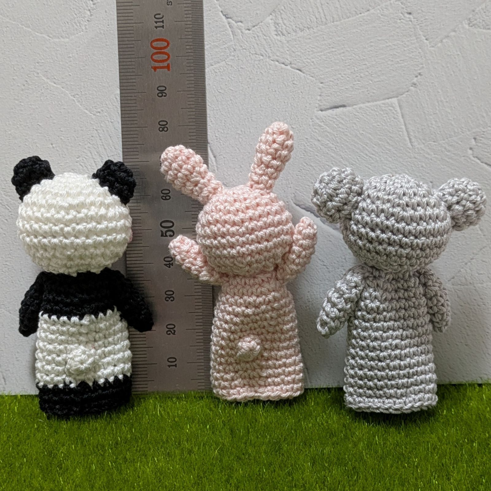 mohumohu様オーダー品　パンダうさぎコアラ　ゆびにんぎょう　指人形　保育 こぴちゃんの手作りおもちゃ「「パンダうさぎコアラ」の指人形