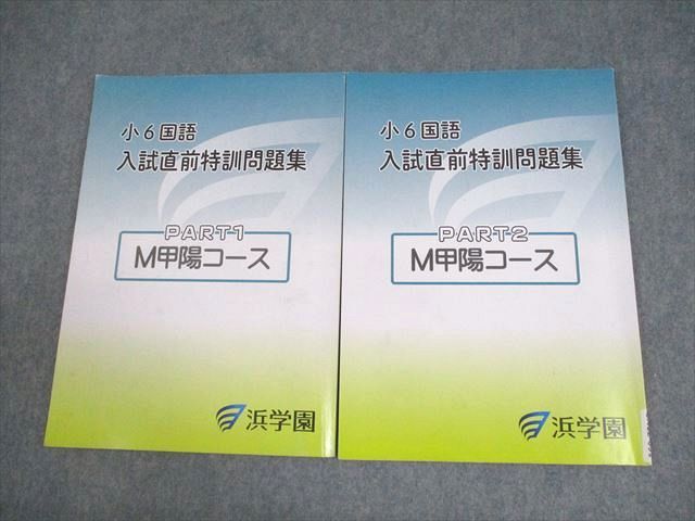 浜学園小６　入試直前特訓問題集　甲陽コース 浜学園 小6 国語 M甲陽コース 入試直前特訓問題集 PART1/2 通年