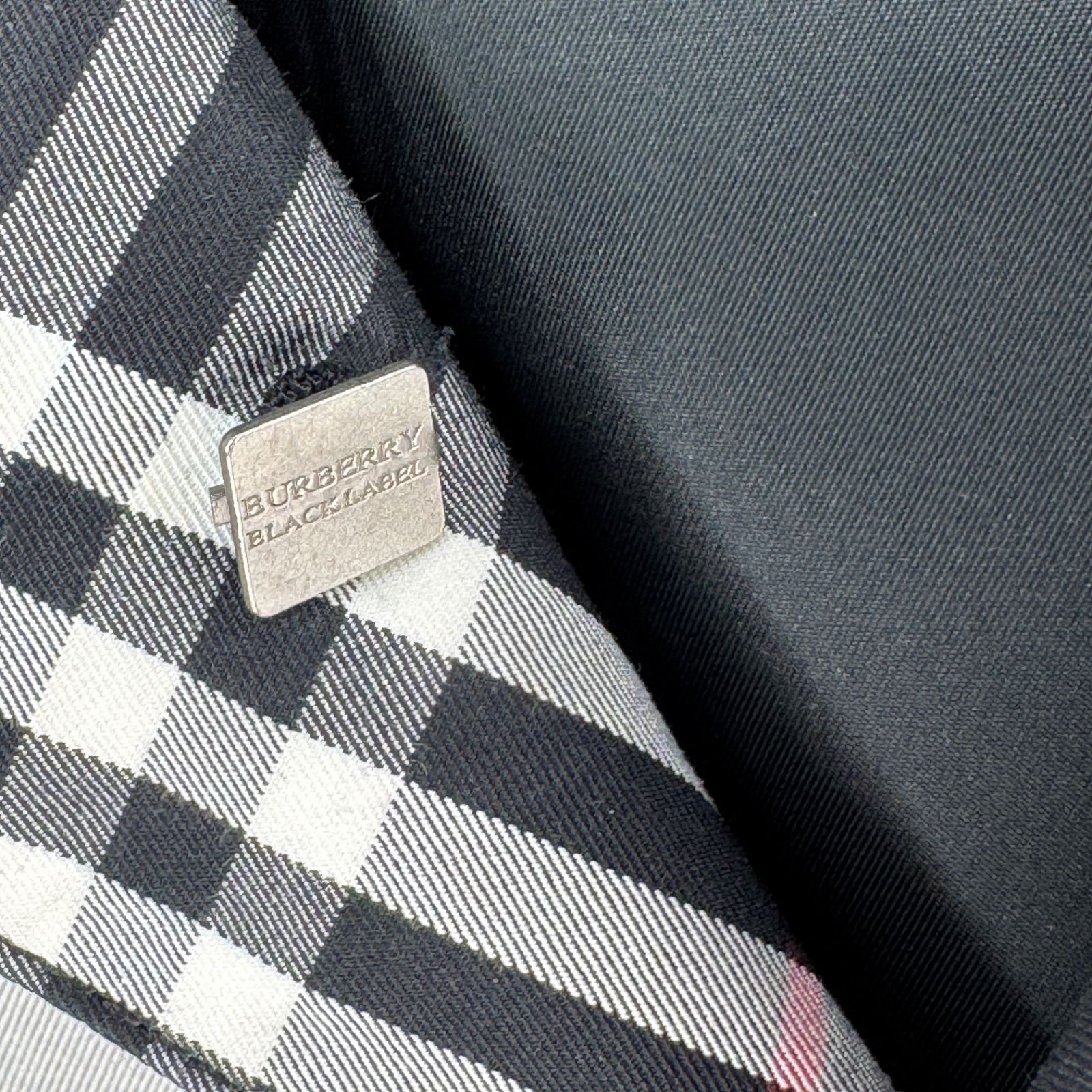 バーバリーブラックレーベル シャドウチェック ブルゾン ジャンパー 黒 Lサイズ 秋・冬アウター】BURBERRY BLACK LABEL(バーバリーブラック