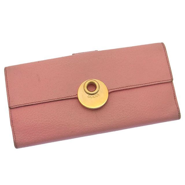 グッチ 長財布 Wホック 二つ折り エクリプス ピンク×ゴールド GUCCI 長 