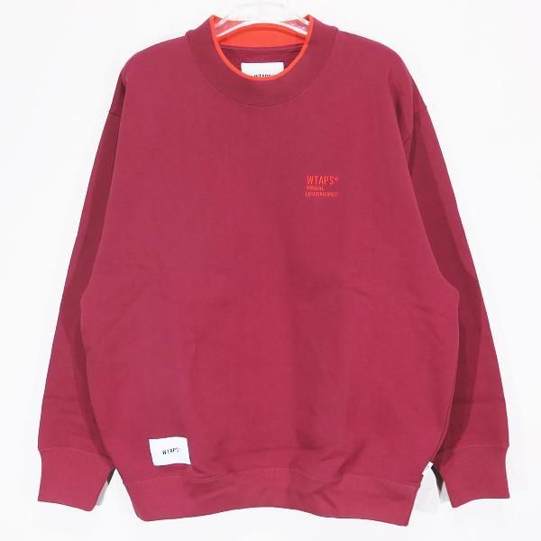 WTAPS ダブルタップス 23AW WIDE NECK 01/SWEATER/COTTON.FORTLESS 232ATDT-CSM28 ワイド  スウェット コットン バーガンディー トップス トレーナー