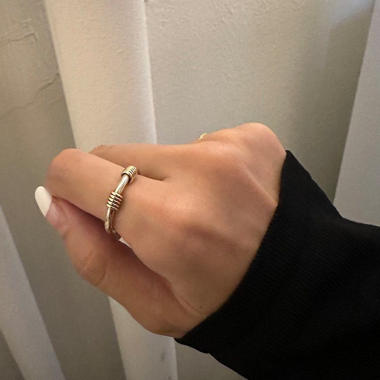 ティファニー TIFFANY バンドウィズ リング 2ワイヤー 12号 コンビ ティファニー TIFFANY バンドウィズリング 2ワイヤー SV YG コンビ