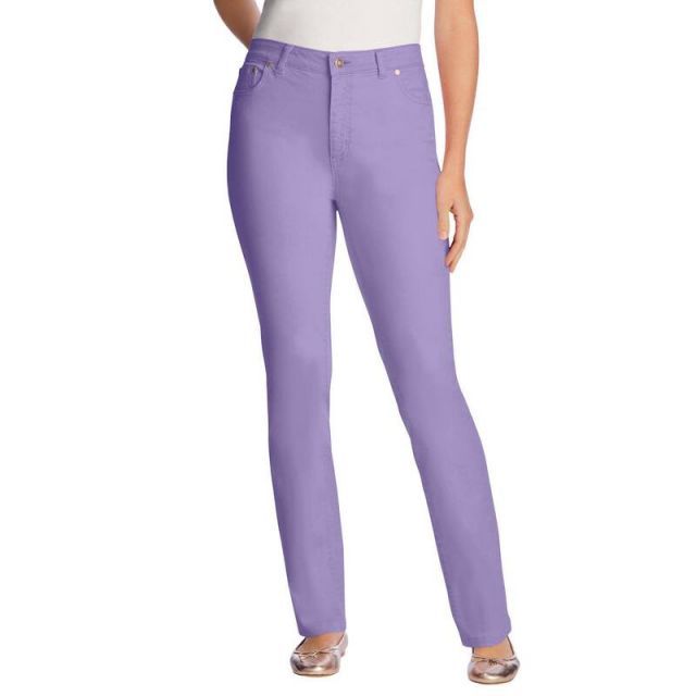 【送料無料】 ウーマン ウィズイン レディース デニムパンツ ボトムス Woman Within Women's Plus Size Straight-Leg Stretch Denim Jean Soft Iris
