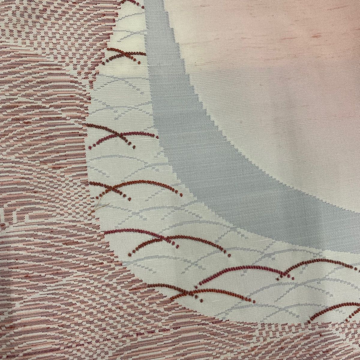豪華絢爛綺麗美品身丈163cm裄丈68cmGピンク桜汕頭刺繍正絹紬