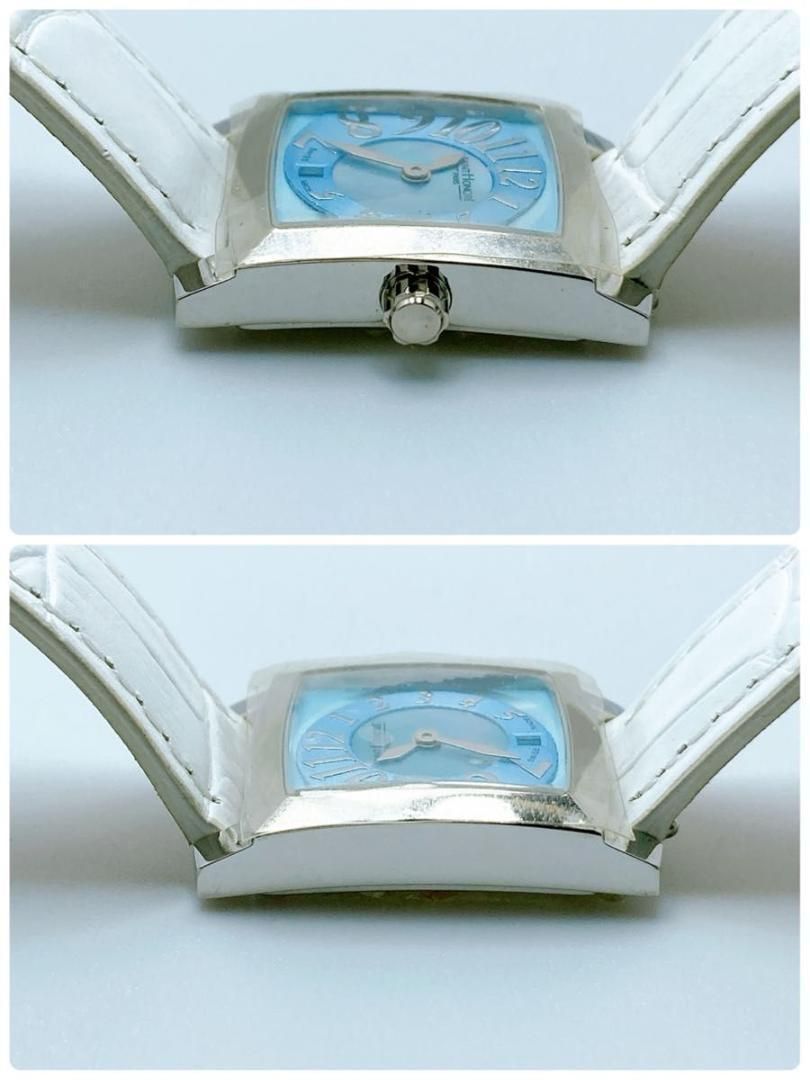 美品】サントノーレ ブルーシェル スクエア クォーツ レディース