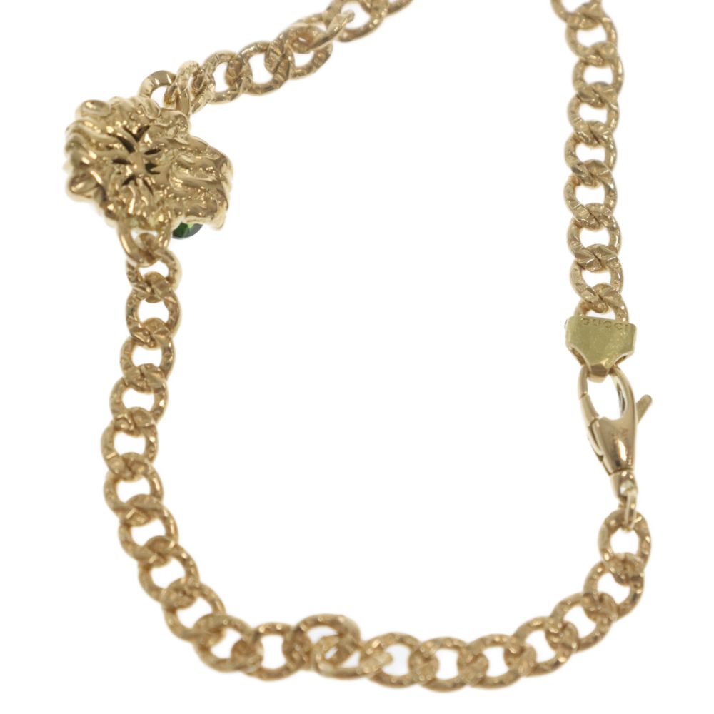 GUCCI (グッチ) K18YG Lion Head Bracelet with Chrome Diopside