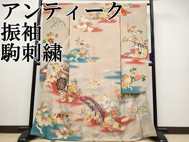 染め手刺繍 貴重なアンティーク帯 極上質 【公式通販】