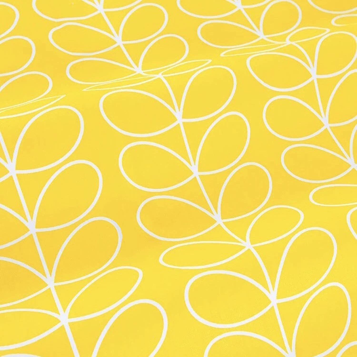 新品 moonfarm 選べる13種 北欧 風 柄 生地 綿 ポリ 手芸 用 約1m×幅1.6m裁断済み (リーフイエロー)