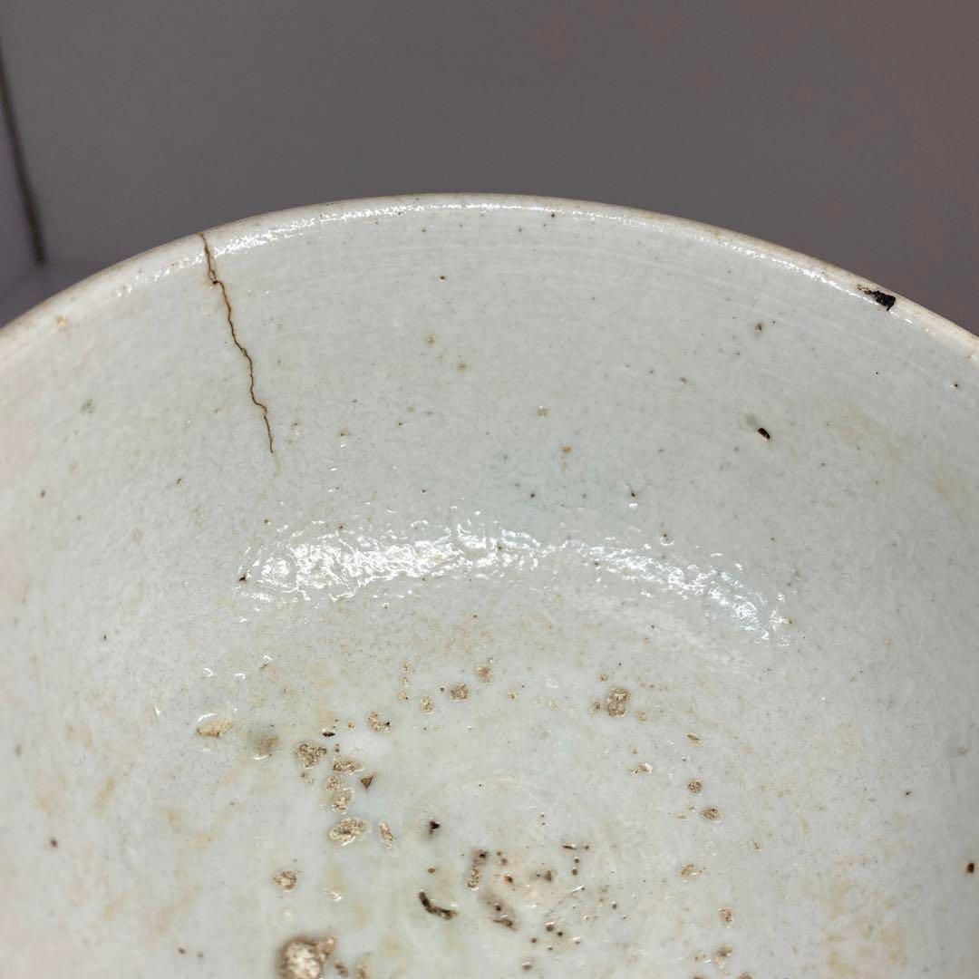 朝鮮古美術　李朝白磁茶碗　I 直径12.2cm 東H5-0903②タニチ 朝鮮古美術 李朝白磁茶碗 I 直径12.2cm 東H5-0903②タニチ