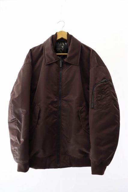 ユニクロ UNIQLO ×JIL SANDER J ジルサンダー ダウン オーバーサイズ リブブルゾン 311-432647 L WINE ブランド古着ベクトル ● 250607