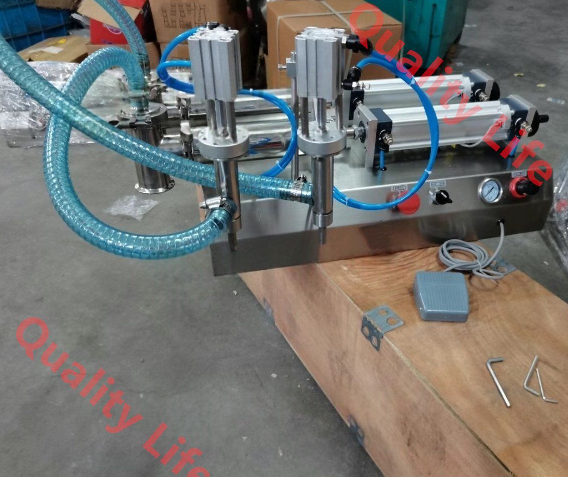 業務用 自動充填機 液体充填機 定量充填機 ２口注入ノズル 自動空気圧フィラー 10-100ml 単相 100V