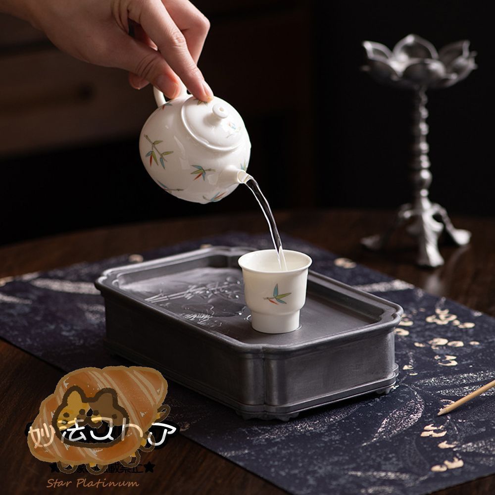 中国錫細工茶器　未使用品 新品・未使用品！ 錫鍍宣興紫砂茶具小上新橋 中国吉紋齋 錫細工