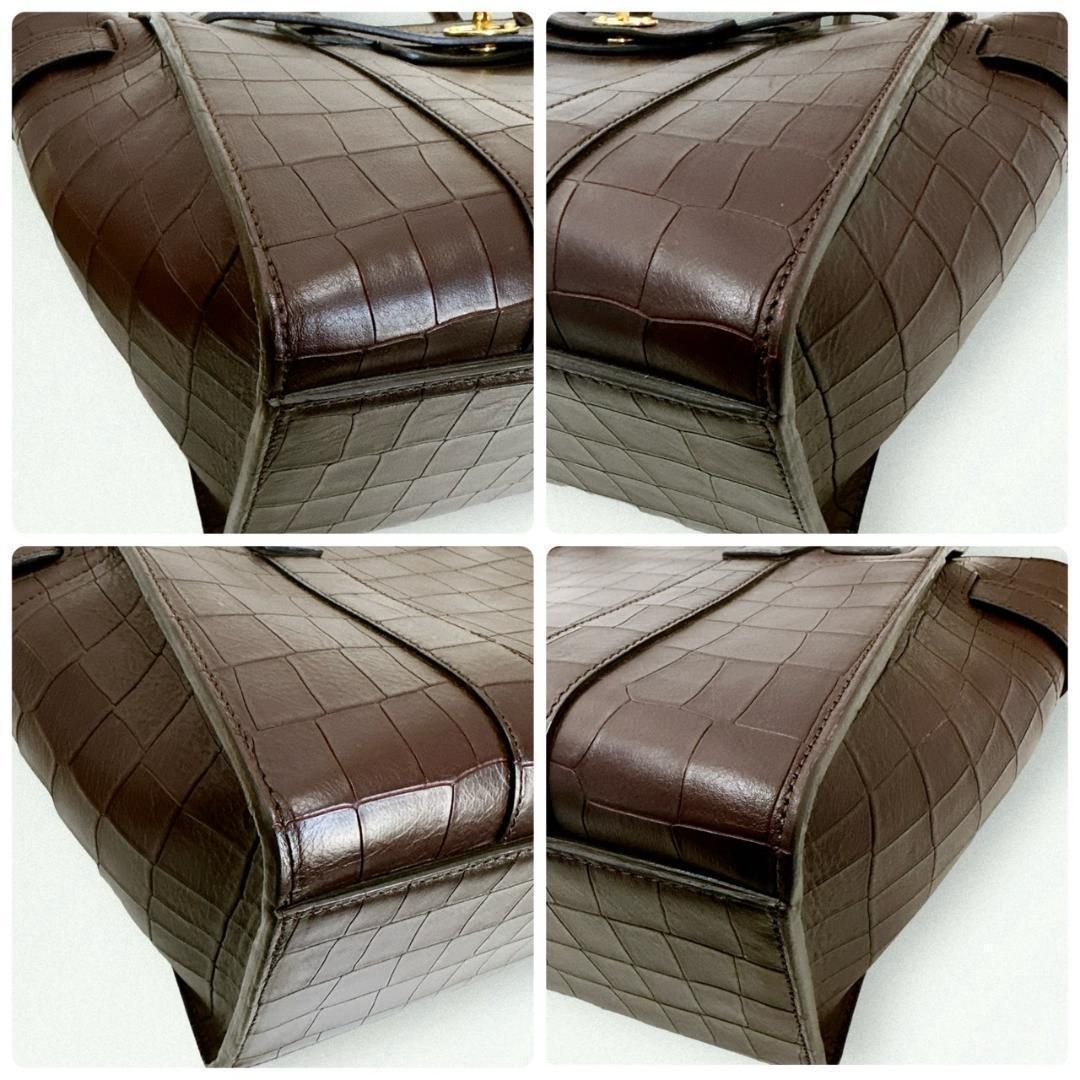 極美品☆超人気モデル☆MULBERRY ベイズウォーター 2way クロコ型押し