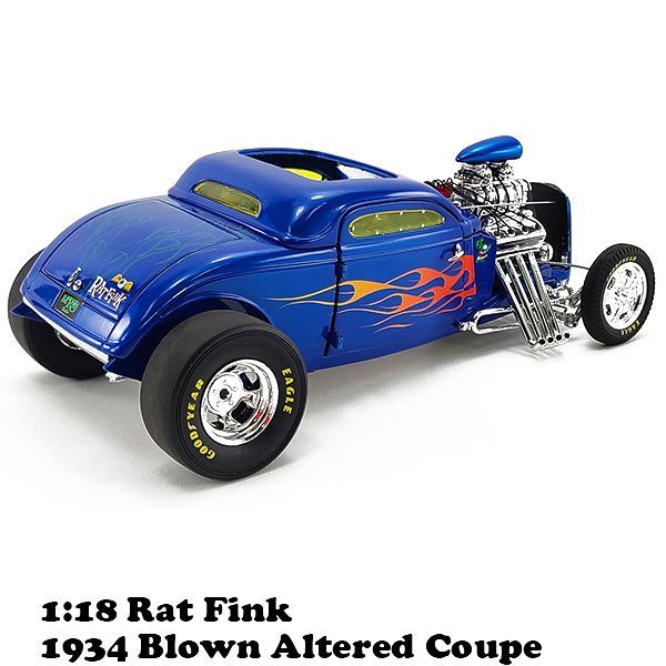 Fink 1934 Blown Altered Coupe ラットフィンク 1/18 1934 Blown Altered Coupe Hot Rod 'Rat Fink' – Hobby