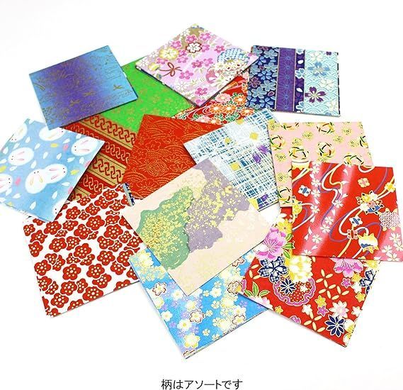 日本製墨書遊 春光園 折り紙 友禅手染和紙千代紙 7.5×7.5cm 100枚入 SKW-0550S