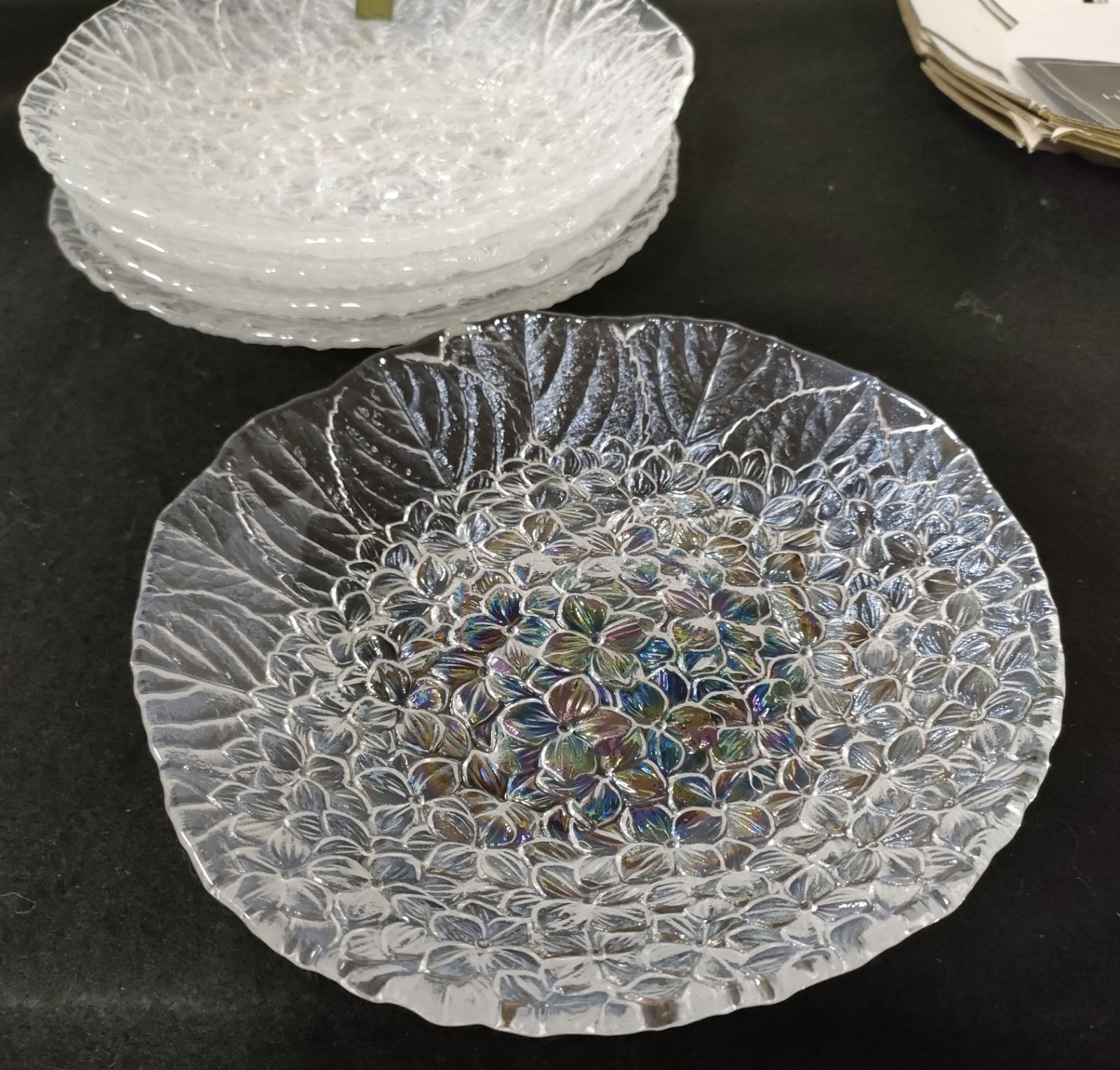 HOYA 渓流 クリスタルガラス 平皿 3枚 - キッチン・食器