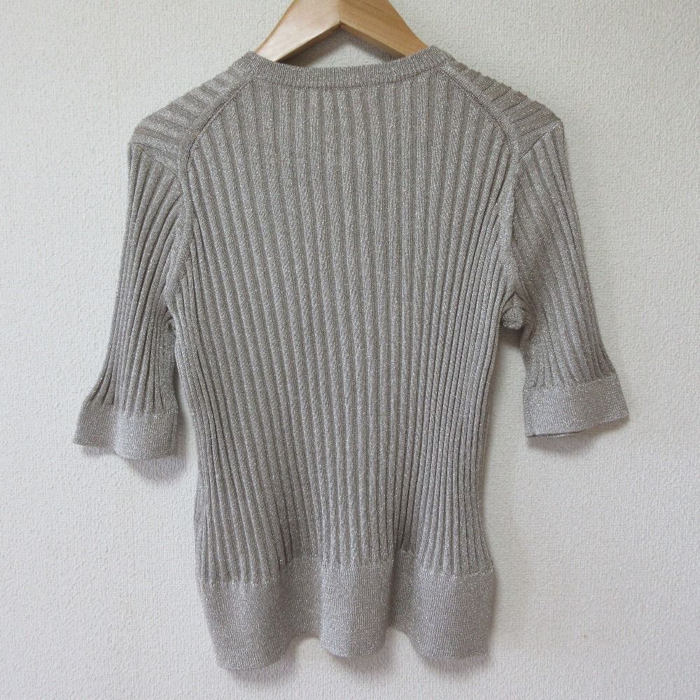 ebure - 美品 24SS ebure エブール ミックスカラーラメ ニットカーディガン 3910800268 シルバーカラー レディース 古着 中古 USED 美品 24SS ebure エブール ミックスカラーラメ ニット