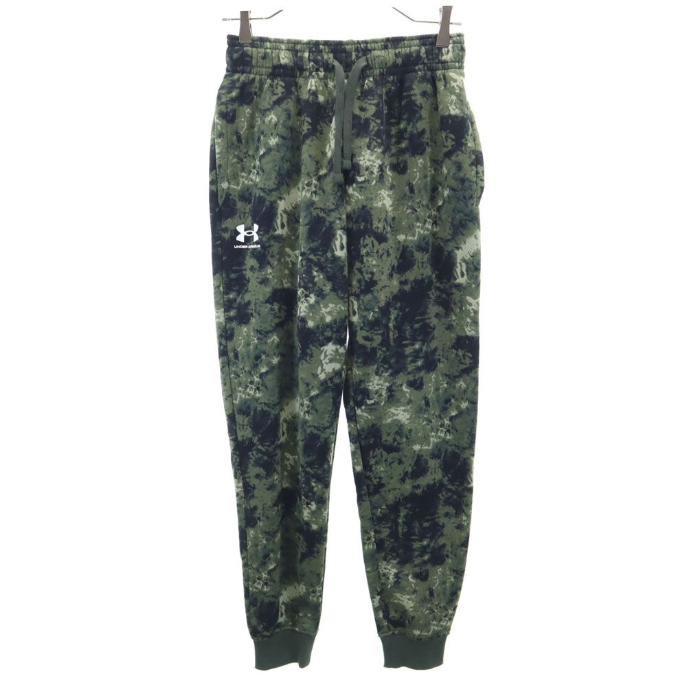 UNDER ARMOUR アンダーアーマー 総柄 スウェット ジョガーパンツ SM カーキ 裏起毛 メンズ 古着