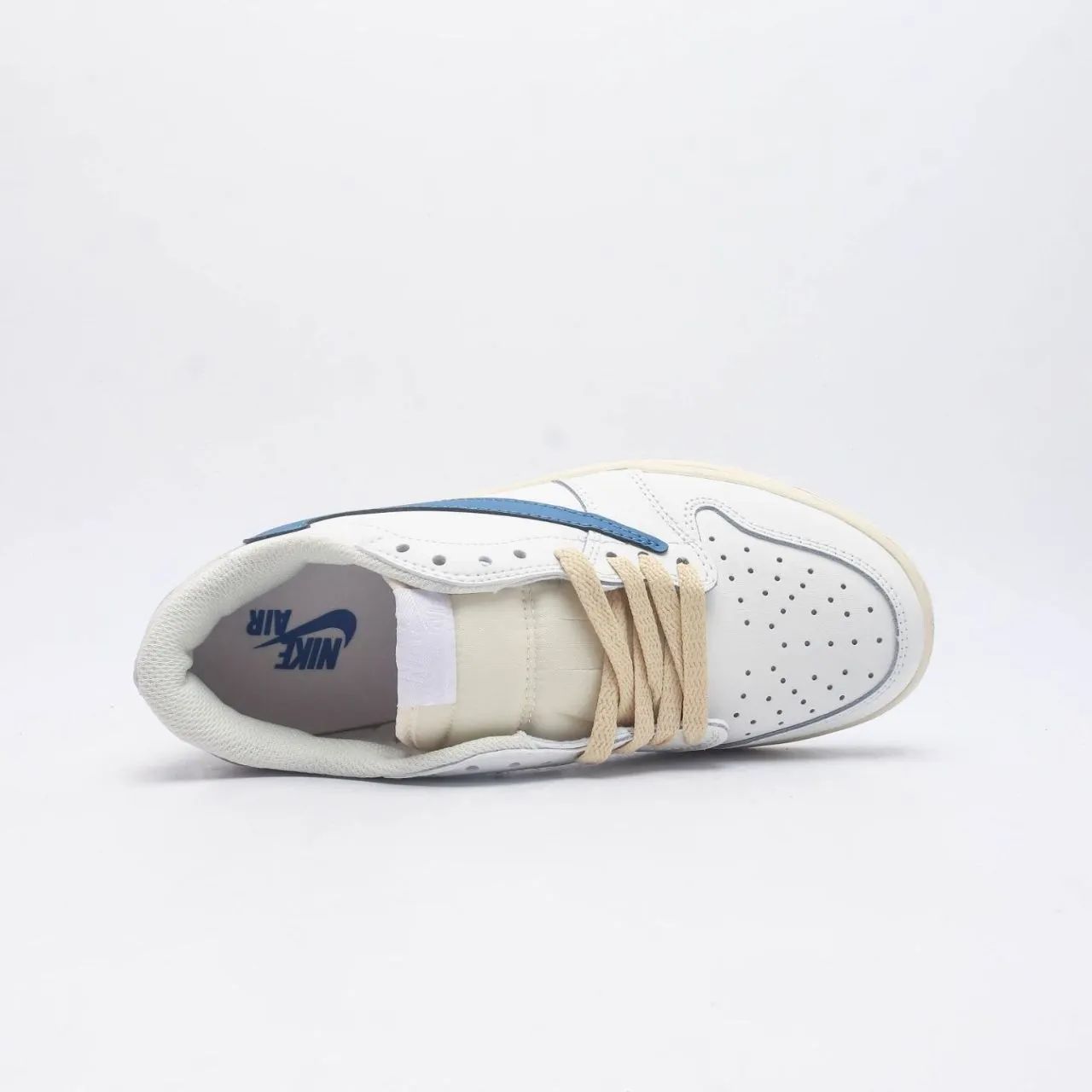 新品 Travis Scott × Fragment × Nike Air Jordan 1 Low OG Sail/Military Blue