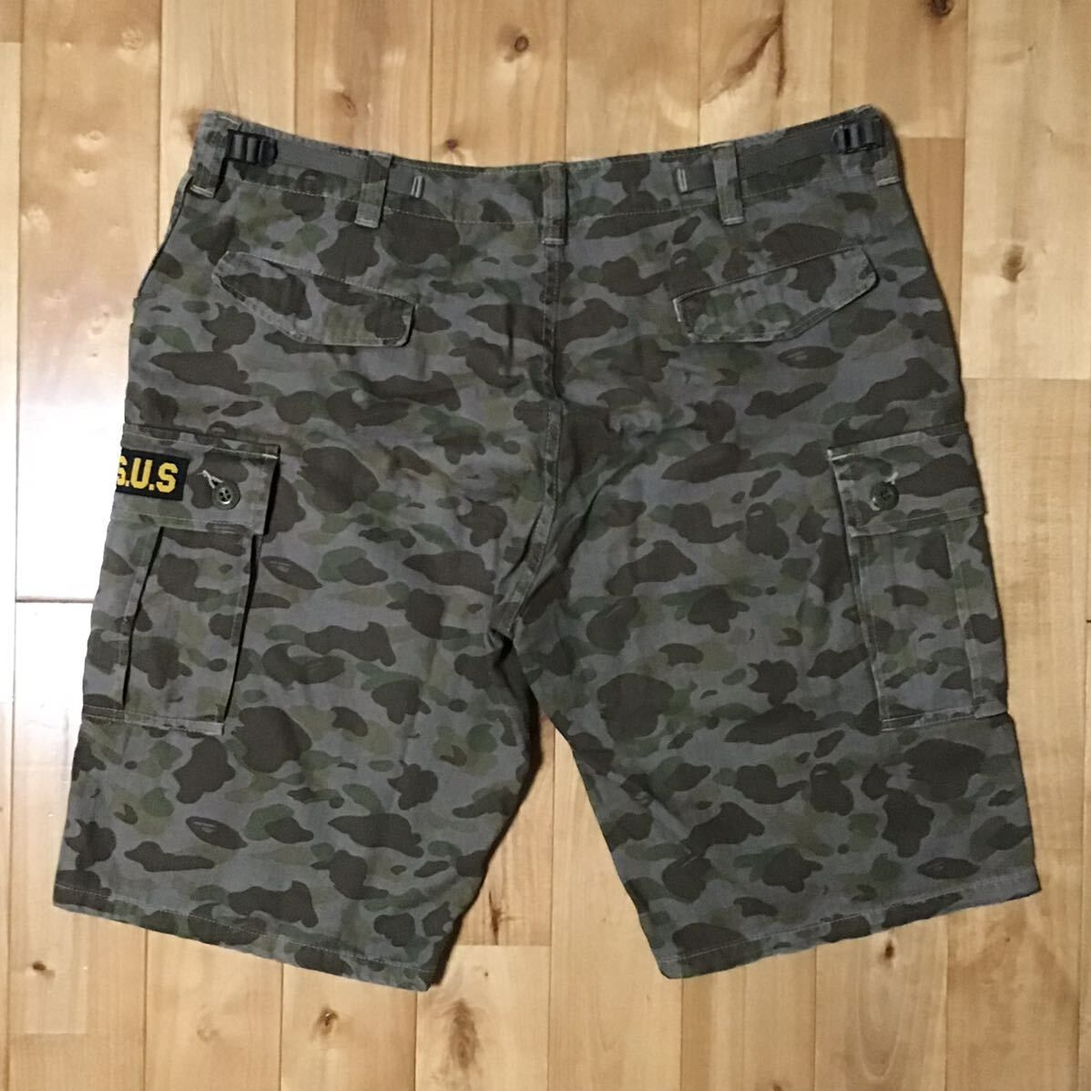 A BATHING APE 迷彩柄ハーフパンツMサイズ URSUS BAPE camo ハーフパンツ Lサイズ グレー a bathing ape