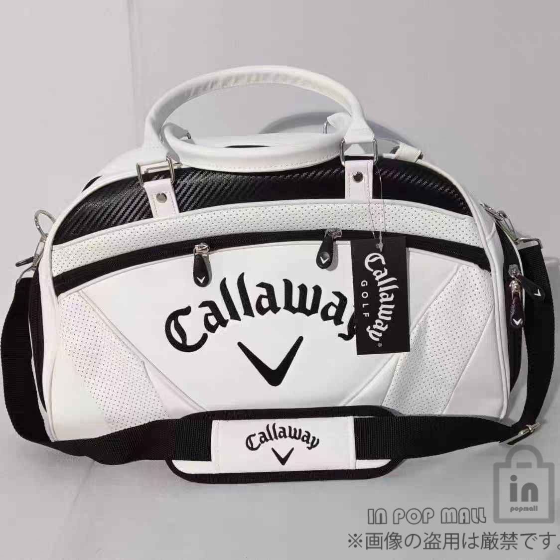 【人気商品】Callaway キャロウェイ ゴルフ服バッグ 靴バッグ ゴルフシューズ 収納ポケット付き 二層 男女兼用 防水PU ボストンバッグ