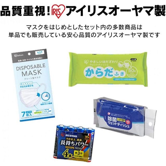 アイリスオーヤマ 防災セット 食品付き 1人用 40点 NBS1-40 防災士監修 簡易トイレ ウォータータンク 避難リュック 防災 非常用持ち出し袋 SKLAD-KIRPICHA_RU