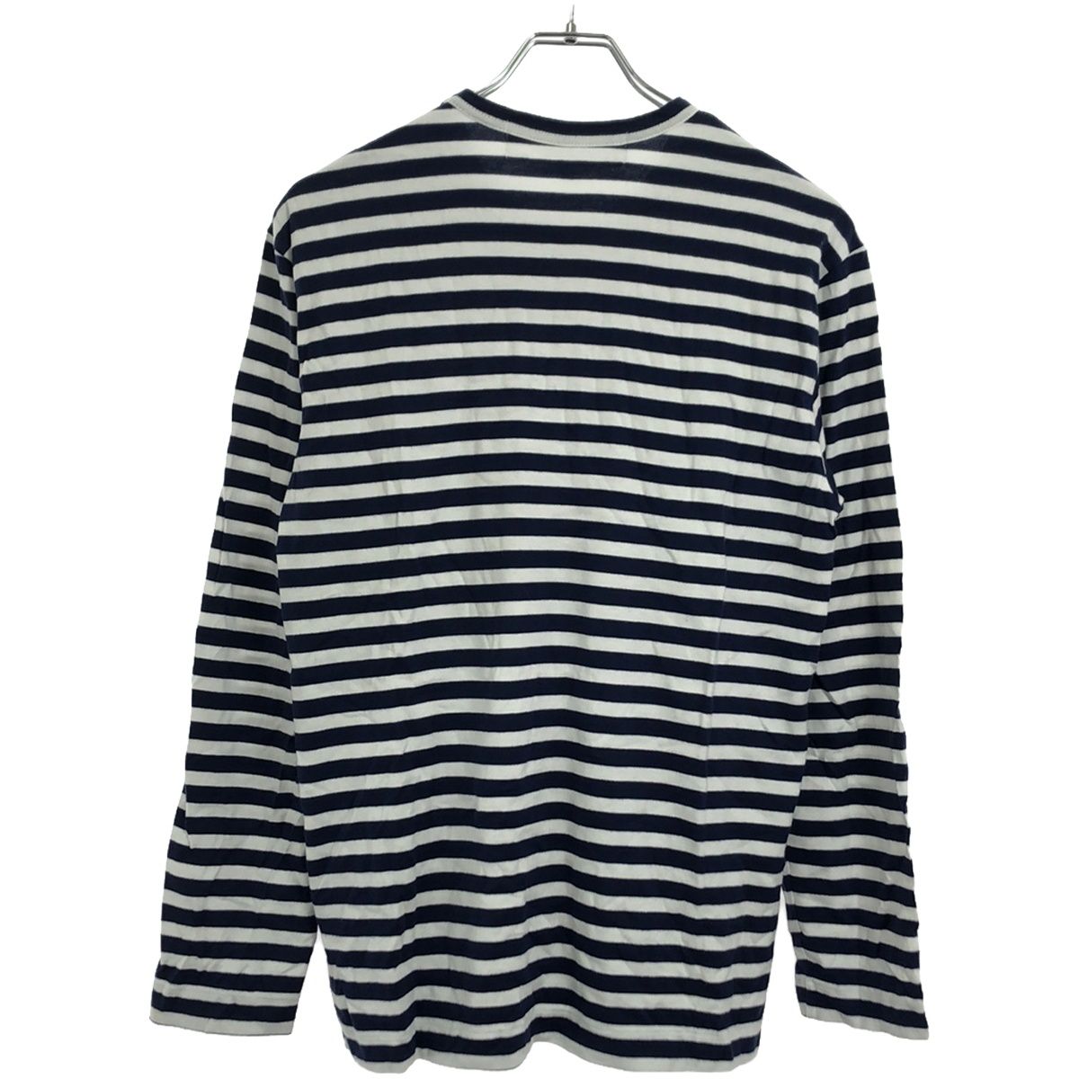 PLAY COMME des GARCONS プレイコムデギャルソン AD2019 LITTLE RED HEART STRIPED L/S T-SHIRT ハートワッペンボーダーカットソー AZ-T208 ネイビー×ホワイト L