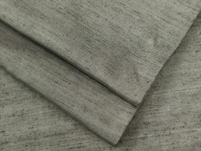 平和屋着物●男性 紬 色無地 利休色 キングサイズ 正絹 yc