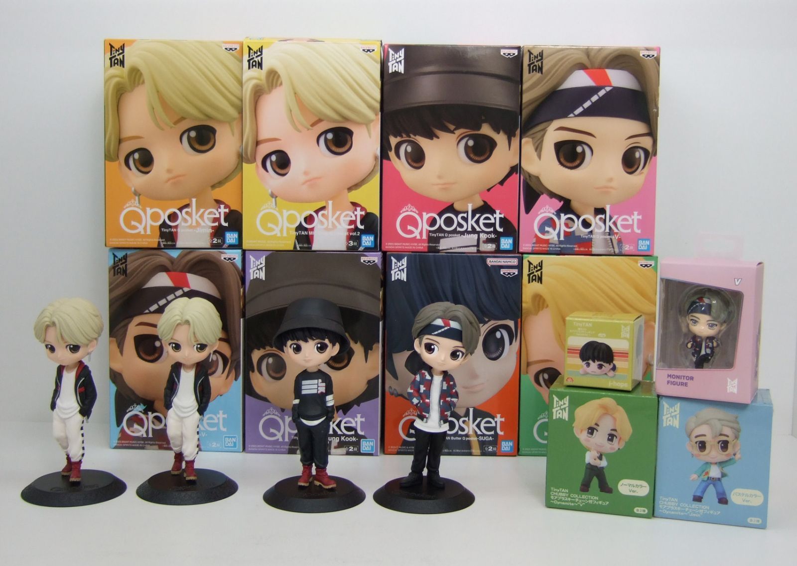 Qposket フィギュア　TinyTAN bt21 bts まとめ売り BTS TinyTAN Q Posket Figure B color Complete Set of 7