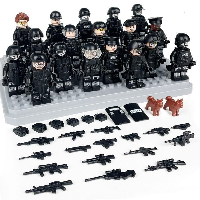 LEGO レゴ 互換 ブロック SWAT 警察 特殊部隊 18体セット 武器 警察犬