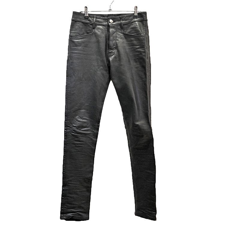 Rick Owens ブラックパンツ 46 RICK OWENS リックオウエンス 22SS TYRONE JEANS レザーパンツ