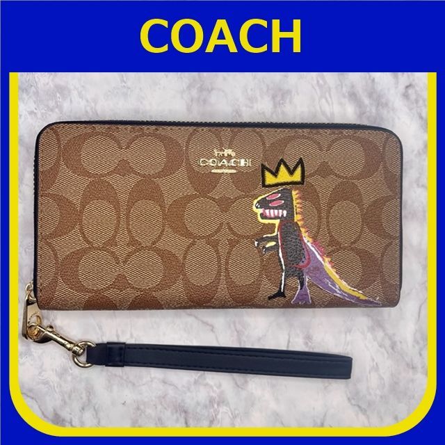 COACH コーチ バスキアコラボ ラウンドファスナーレキシーシグネチャー 