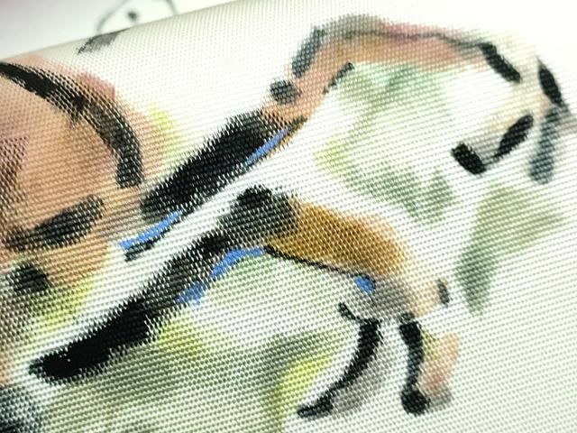 平和屋本店□極上 北大路魯山人 塩瀬 九寸名古屋帯 手描き カニ 蟹 黒  