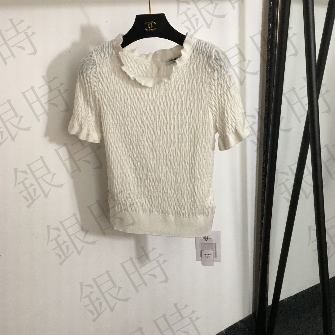 新品 CHANEL カジュアル   ウール ニット 半袖(tシャツ)