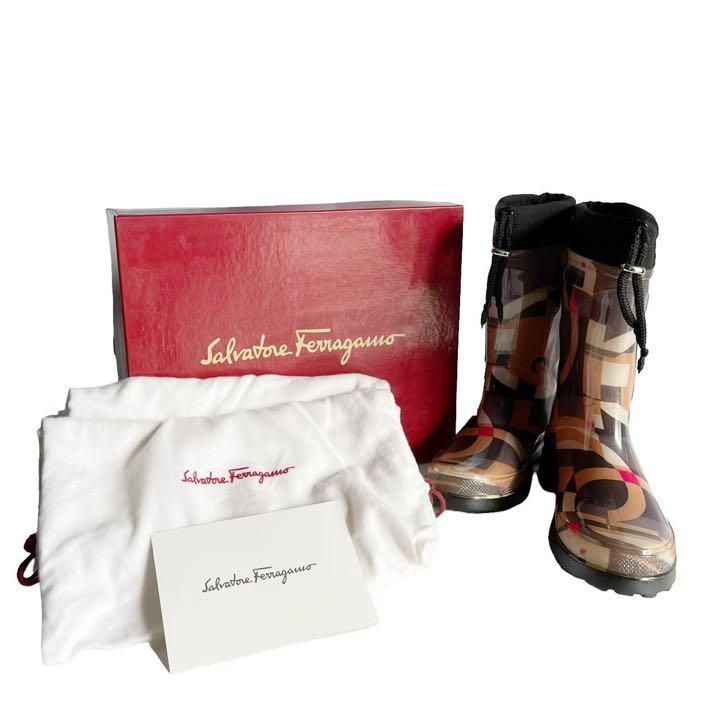 Salvatore Ferragamo フェラガモ レインシューズ 靴 美品 - ブランド