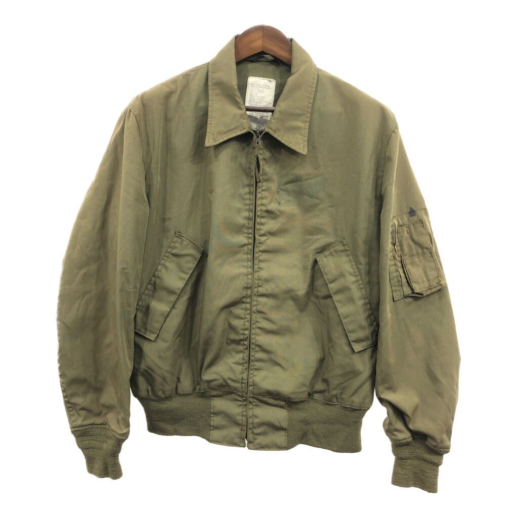 80年代 米軍実物 U.S.ARMY CVC タンカースジャケット ミリタリー カーキ (メンズ LARGE-LONG) 中古 古着 Q1841